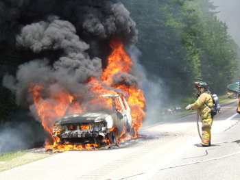 car gasoline fire